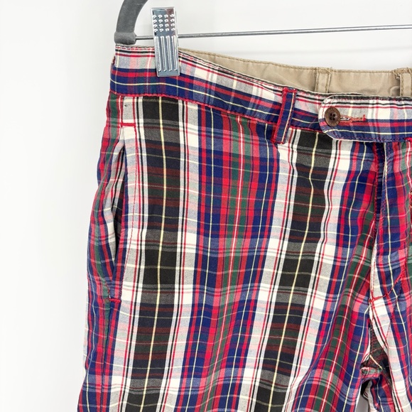 Polo Ralph Lauren Reversible Plaid Khaki Shorts Size 32 Old Money Prep Americana - Picture 3 of 8